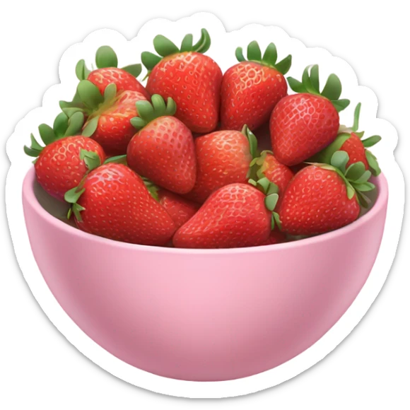 large fancy pastel pink bowl of strawberries sticker