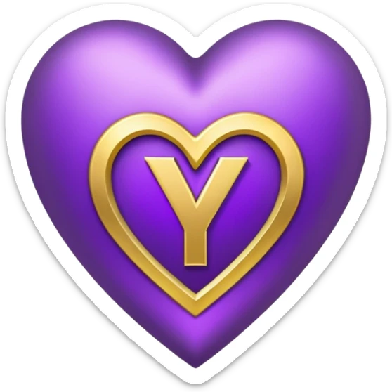 The golden Letter “Y” inside a Purple Heart sticker