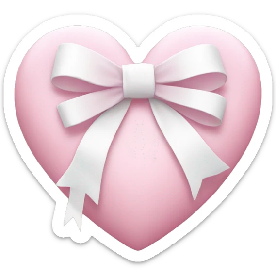 Pastel pink heart with white bow sticker