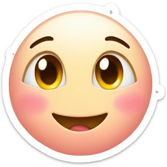 blushing emoji face with stars coming out of eyes. smiling cutely sticker