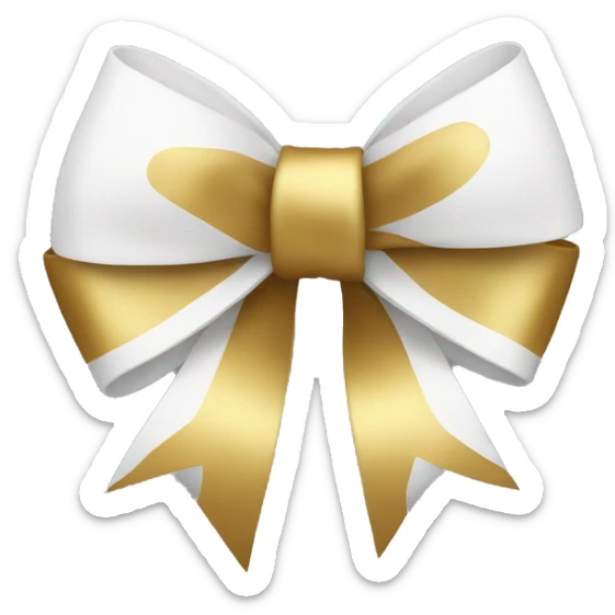white and golden bow sticker