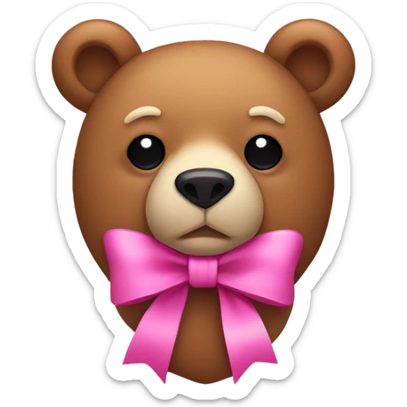 Bear with bow in pink  sticker
