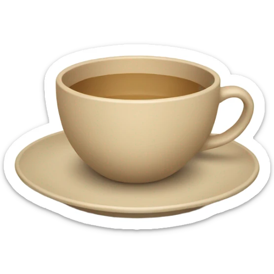Beige cup and plate  sticker