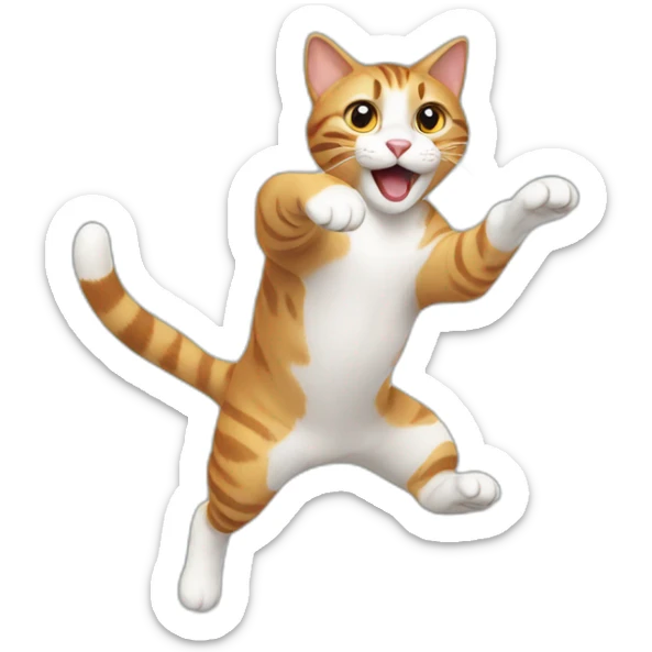 Jumping cat sticker