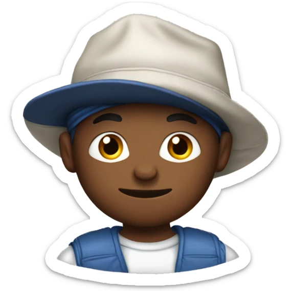 a kid with a shifty look and a cap, from the south of France, the Jul hand on the hat sticker