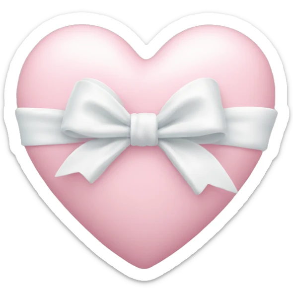 Pastel pink heart with white bow sticker