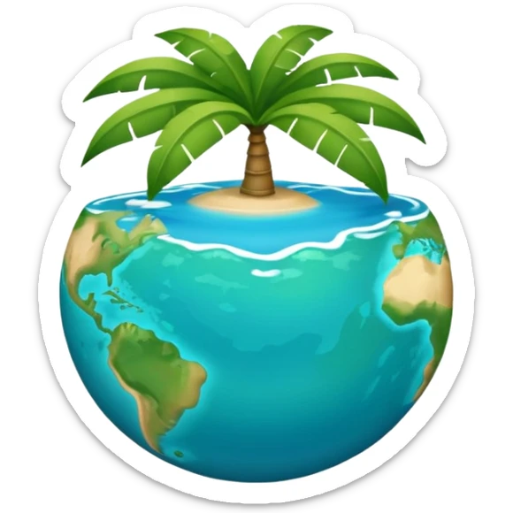 Créer un emoji représentant la Guadeloupe dans sa forme géographique réelle, vue du dessus, avec les deux îles Basse-Terre et Grande-Terre sticker