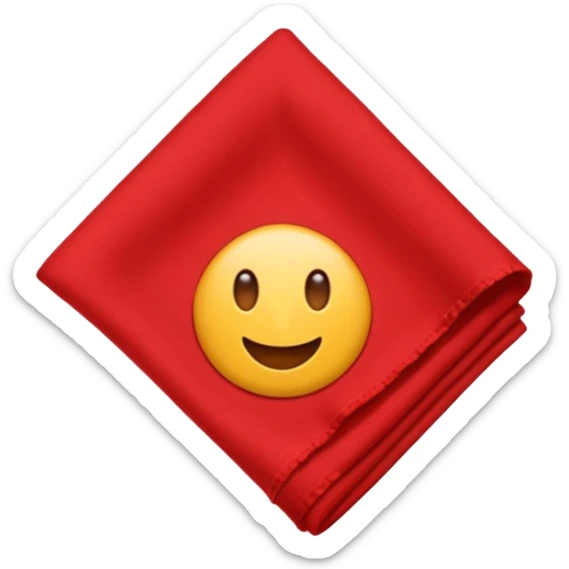 maak een emoticon van alleen een rood zakdoek geen andere dingen er op heen, zo'n oudewetse zakdoek rood sticker