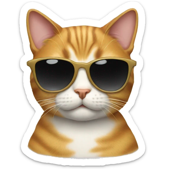 Cat with sunglasses sticker