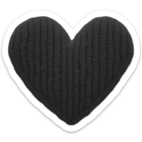 Knitted black heart sticker