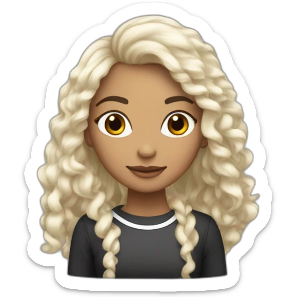 mulher cabelo preto de pele branca com filha loira de pele branca sticker