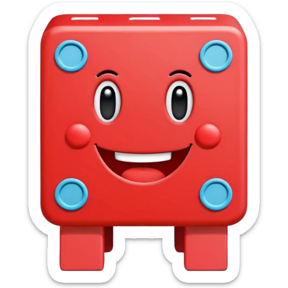 Red square shaped character with a  means it's numberblocks one sticker
