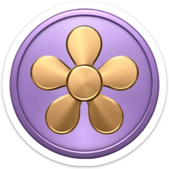 I need you to recreate this image exactly as is but make the color of the coin a ver light purple hue give me three options with different hues of purple sticker