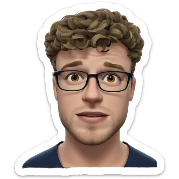 male portrait with glasses sticker