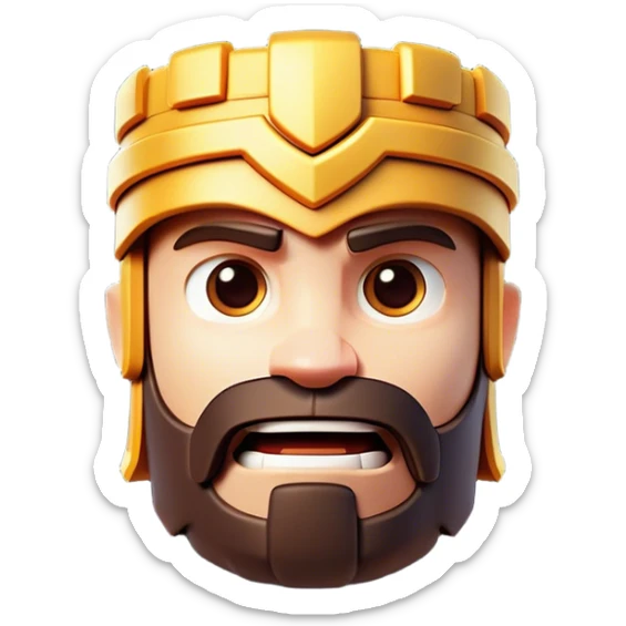 Clash of Clans aesthetic: Cinematic Playful Pixel 3D Key Portrait Emoji, rendered in a 3D vector-style similar to standard emojis with minimal shading and bold, simplified shapes. A compact, distinct form with signature details, softly glowing with a pixelated adventure charm. Simplified yet unmistakably iconic, highly detailed and consistent, glowing with a soft radiance and high shine. Stylized with a touch of classic pixel-art charm and a soft glowing outline, capturing the essence of a beloved gaming relic with a friendly, playful manner! sticker