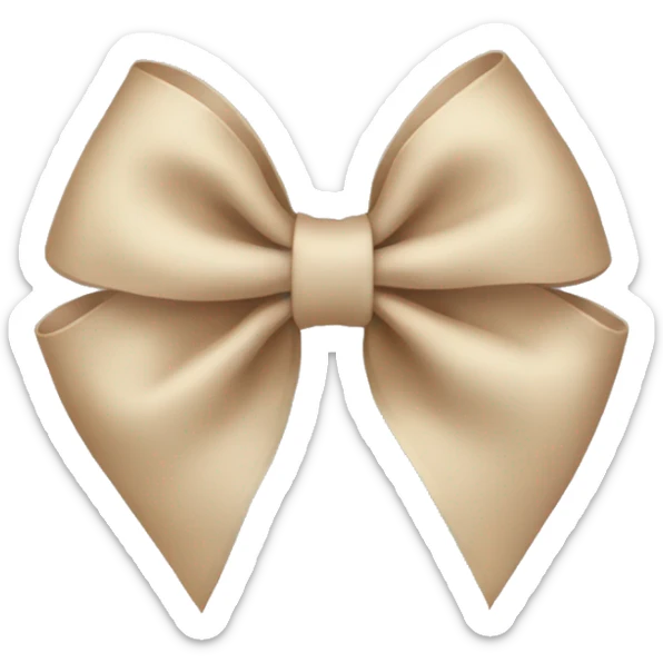 beige bow sticker