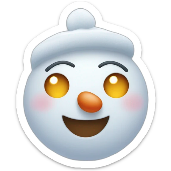 Bonhomme de neige avec un nez en poireaux et des artichauts pour les yeux sticker