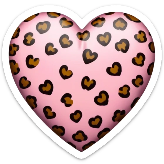 Leopard print heart sticker