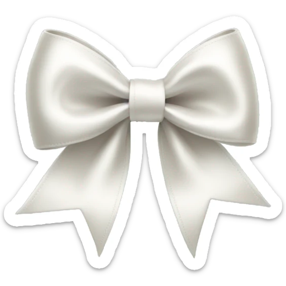 white satin bow sticker