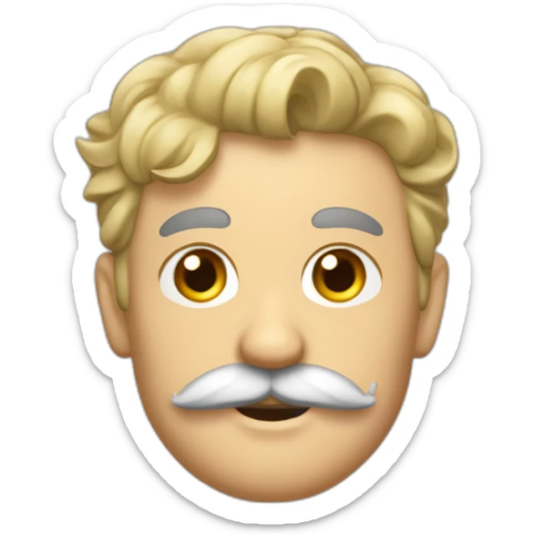 Homme allemand avec les cheveux plaqués et une moustache carré sticker