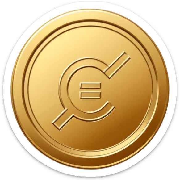 Minimal line-art icon of a single coin with a bold checkmark next to it, clean modern style, simple outlines, slight 3D, no background, transparent, represents approved and ethical earnings. sticker