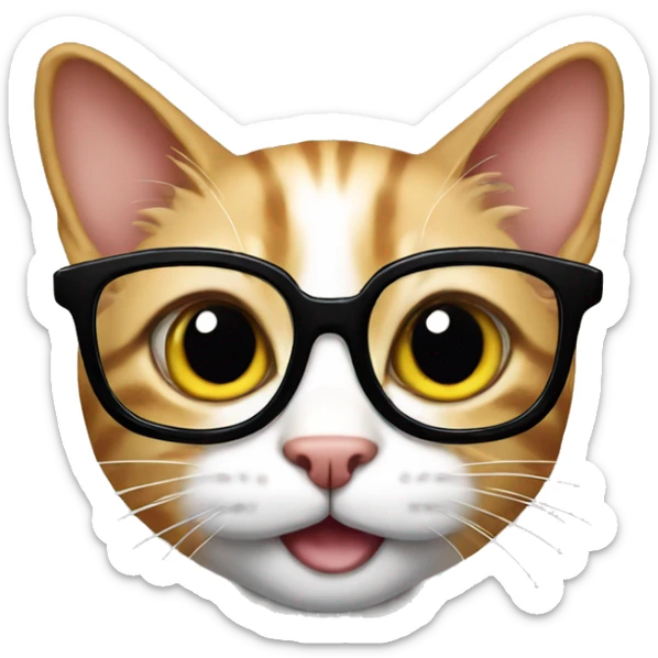 Cat with glasses  sticker