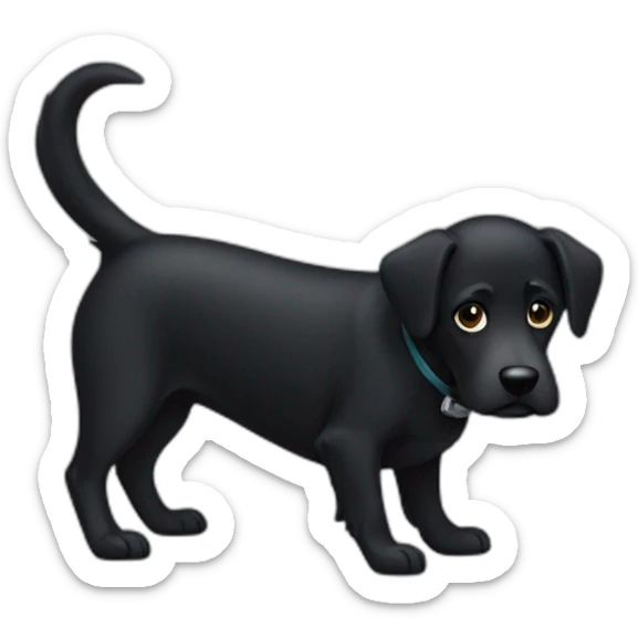 black dog sticker