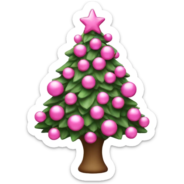 Pink Christmas tree  sticker