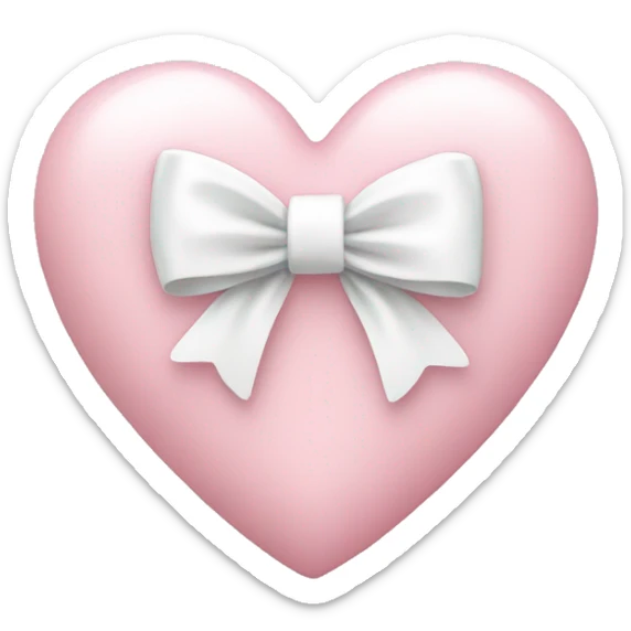 Pastel pink heart with white bow sticker