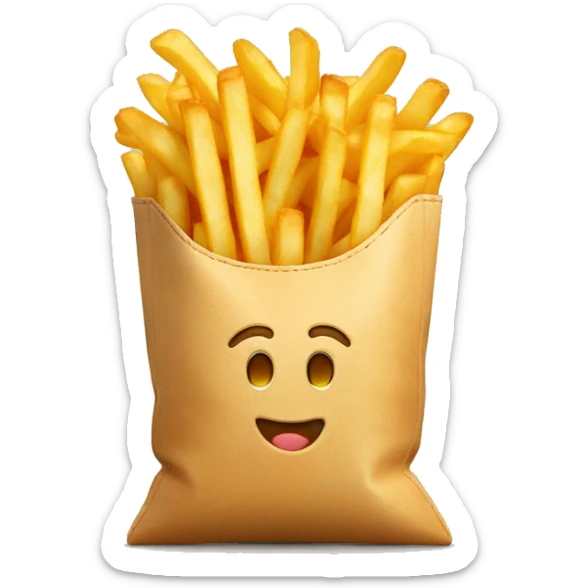 bag of fries with shades on sticker