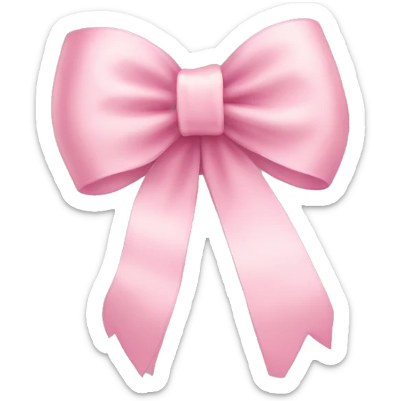 light pink ribbon bow sticker