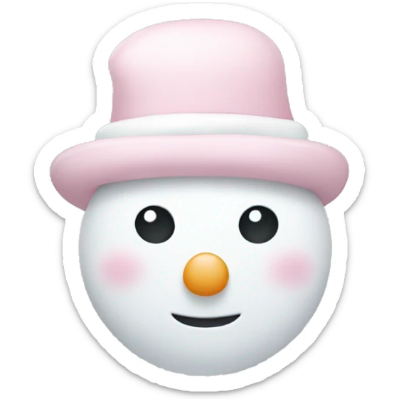 Cute white and light pink snowman sticker