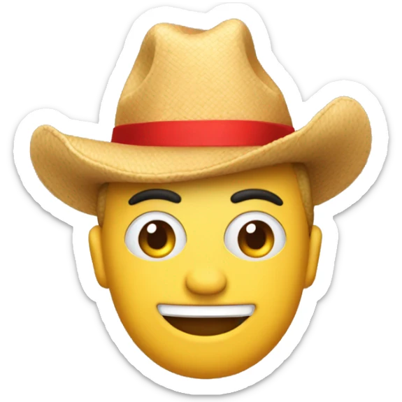 emoji che festeggia, con cappellino appunta e fischietto che si allunga, stile iphone  sticker