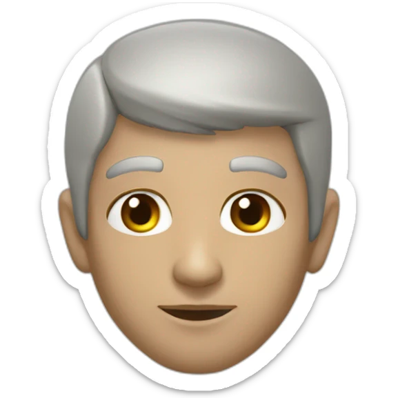 Garoto moreno, olhos grandes, rosto triangular, testa grande, lábios pequenos sticker