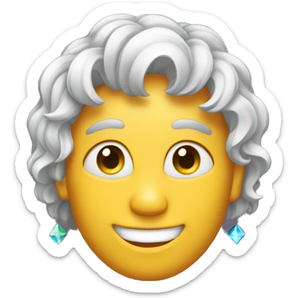 happy person with hair made of jewel, prisms sticker