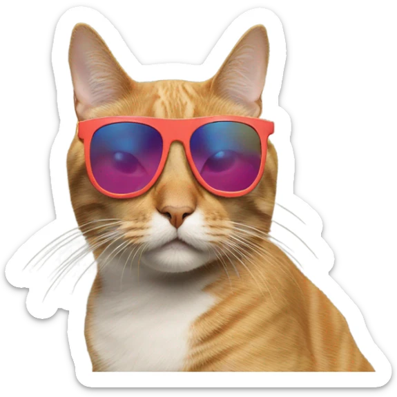 Cat with sunglasses sticker