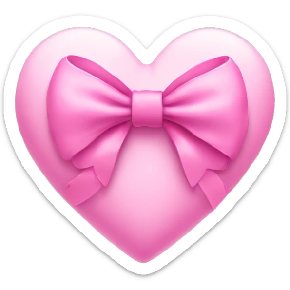 Pink heart with bow sticker