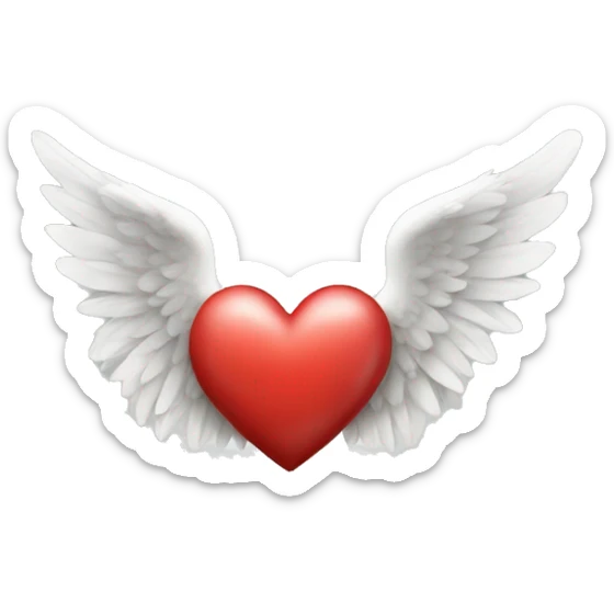 heart with angel wings sticker