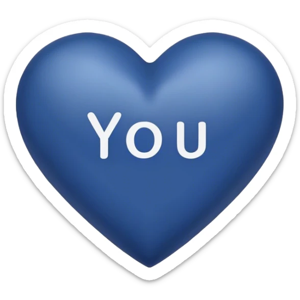 Dark Blue heart with the words I Love You Ry in the middle  sticker
