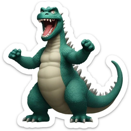 Godzilla cheering  sticker