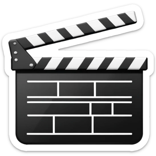 ultra simplified movie clapper, just two rectangles and a line, stripped of all details, pure geometric abstraction sticker