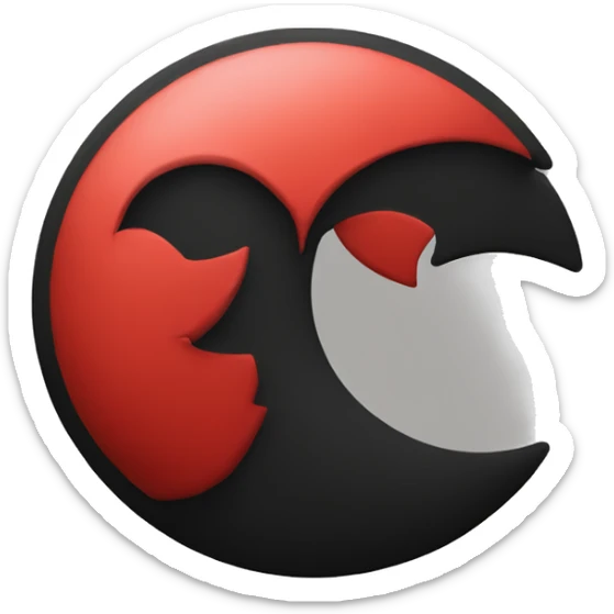  Black and Red Crescent aesthetic  sticker