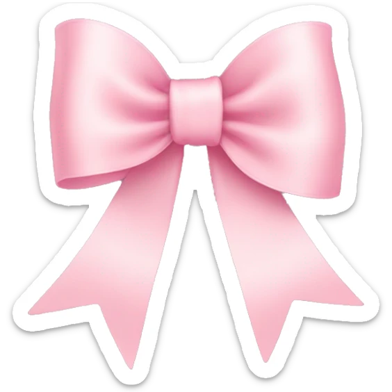 light pink ribbon bow sticker