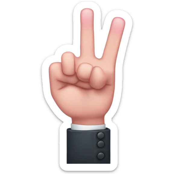 Make the pinkie, index, and middle finger sticking up and the rest of the fingers down sticker