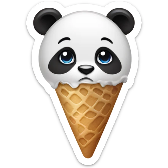 Panda eating ice cream sticker
