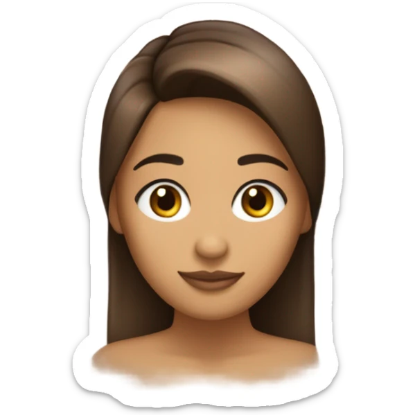 Chica pelo castaño piel morena clara ojos rasgados y cafés sticker