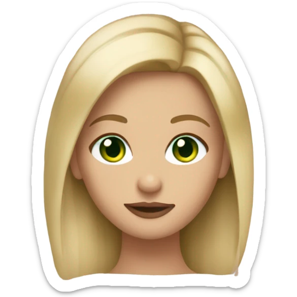 girl with dirty blonde hair green eyes and lashes sticker