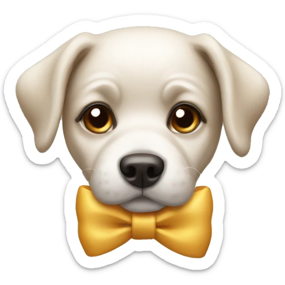 dog with bow sticker