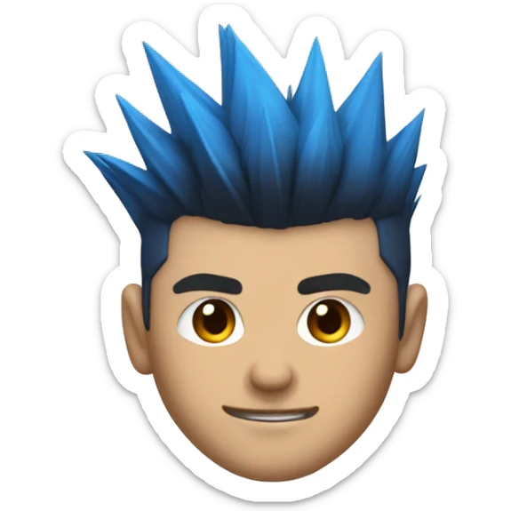 Ninja the streamer with a low taper fade and blue spiky hair sticker