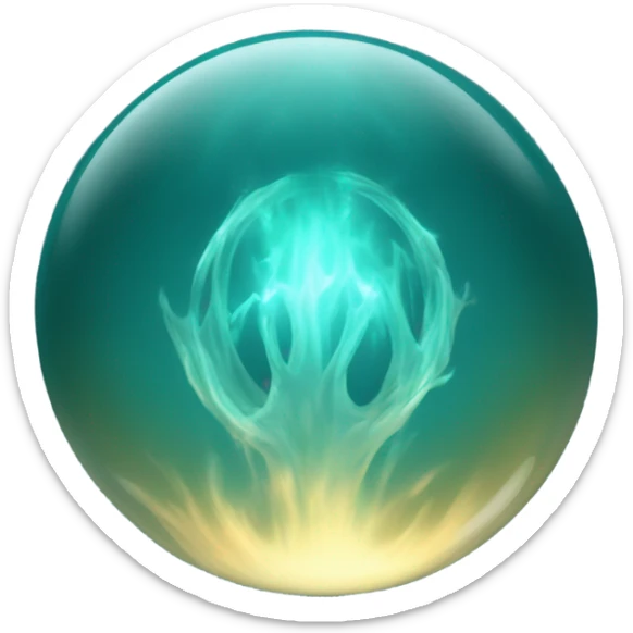 Dark teal soul orb wisp spirit sticker
